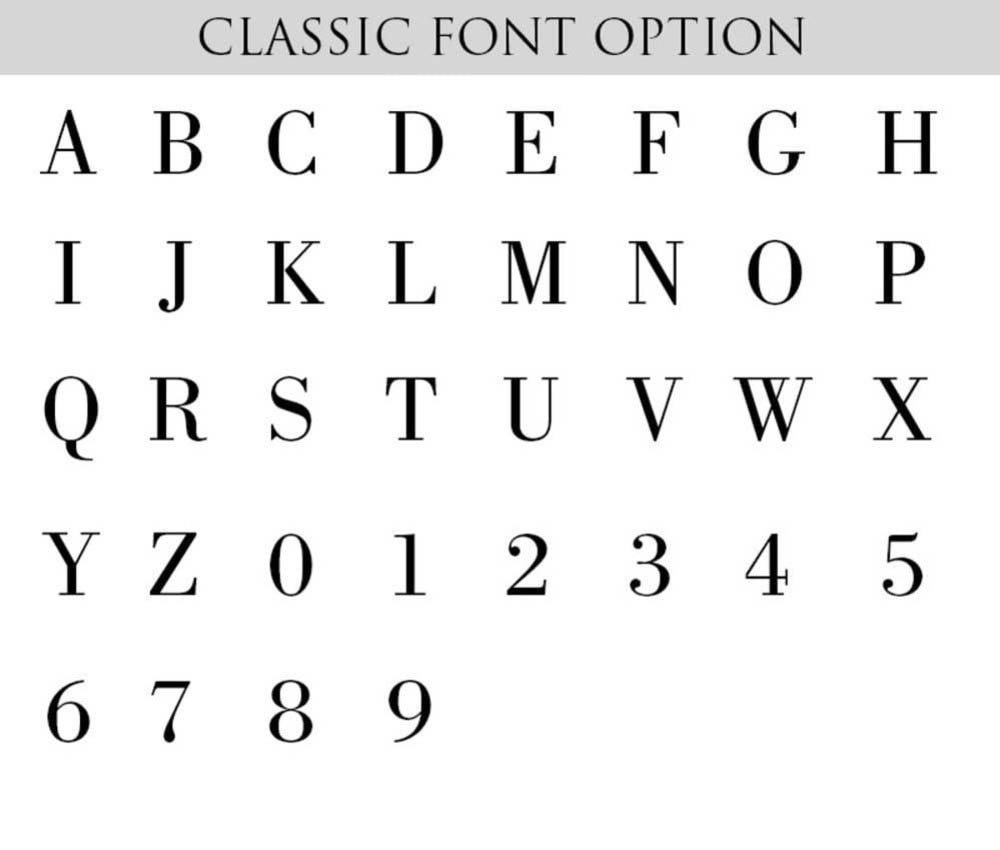 Alphabet of Classic Font