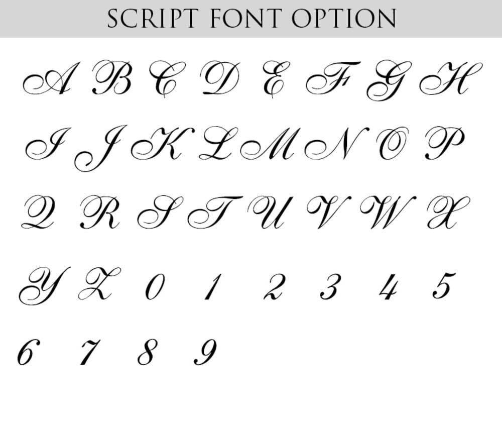 Alphabet of Script Font