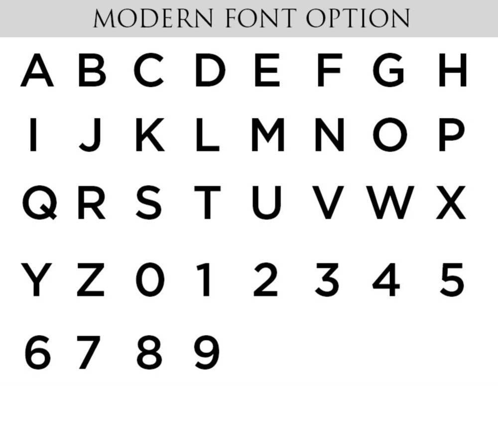 Alphabet of Modern Font