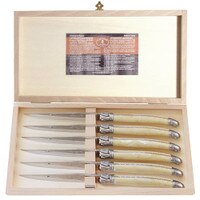 Jean Dubost 6 Steak Knives with Stainless Steel Handles in Tray