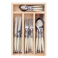 Jean Dubost 24pc Flatware Set in Black Tray