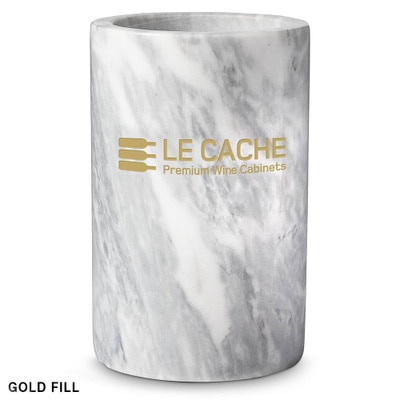 Laser Etched White Marble Wine Chiller Custom Logo #36328 | Epic Products