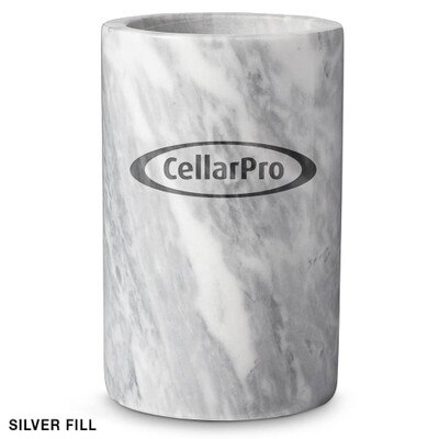 Laser Etched White Marble Wine Chiller Custom Logo #36328 | Epic Products