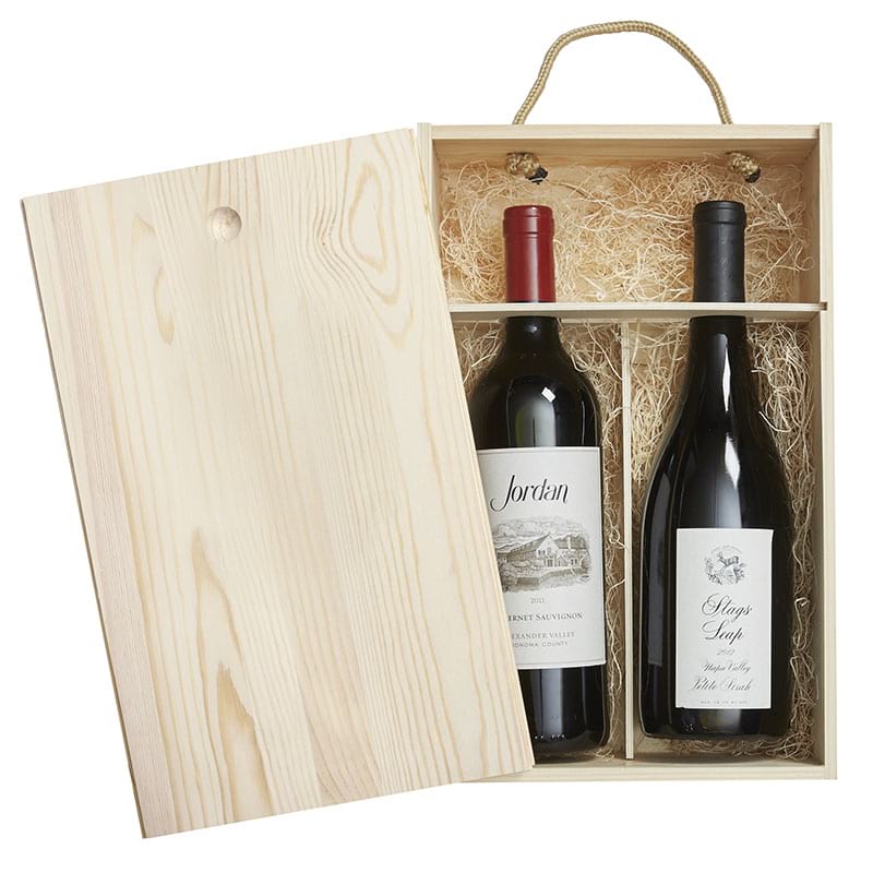 Single Bottle Wood Wine Box Pine Wooden Handmade USA Holiday 